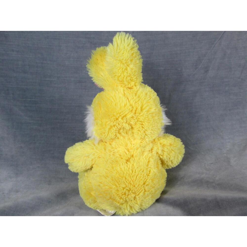 NWT Crane Plush Bunny Rabbit Easter Yellow Sitting Bow 12" Stuffed Animal Toy - Picture 2 of 8